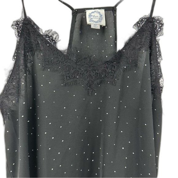 Blue Rain For Francesca’s Black & White Polka Dot Cami Blouse Size Medium - Picture 7 of 12